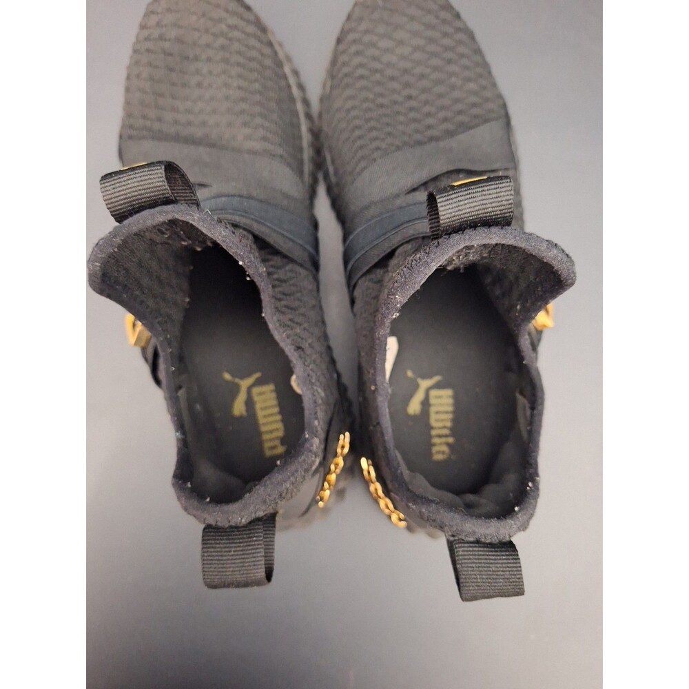 Size 10 - Puma Defy Mid Black Gold W Women's Pullon Athletic Athleisure School - Picture 11 of 14